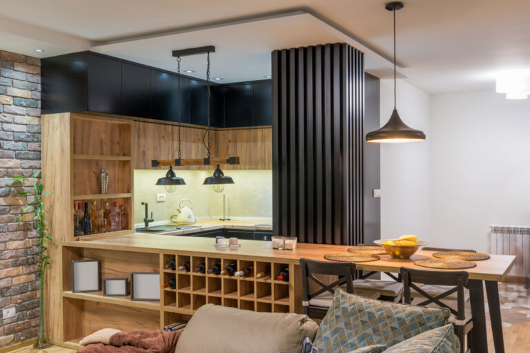 cuisine moderne avec cave à vin intégrée